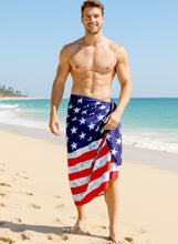 Load image into Gallery viewer, Men's Swimwear Summer Sarong Pearl Stars and Stripes P03832