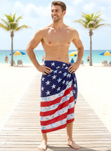 Load image into Gallery viewer, Men's Swimwear Summer Sarong Pearl Stars and Stripes P03832