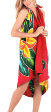 Load image into Gallery viewer, Red Non-Sheer Hand Painted Ruby Floral Sarong For Women P04027