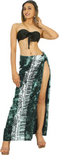 Load image into Gallery viewer, LA LEELA Bathing Towel Beach Womens Sarong Bikini Cover up Tie and dye Black printed P04102