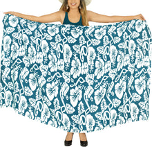 Load image into Gallery viewer, LA LEELA Women's Sarong Wraps Swimwear Cover up Wrap One Size Grey Hibiscus P04153