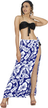 Load image into Gallery viewer, LA LEELA Women's Sarong Wraps Swimwear Cover up Wrap One Size Blue Hibiscus P04155