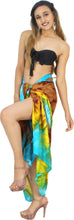 Load image into Gallery viewer, La Leela Women's Tie Dye Rayon Sarong Aqua Tie Dye P04257