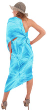 Load image into Gallery viewer, LA LEELA Sarong Beach Wrap Skirt Hawaiian Sarongs for Women Aqua Tie Dye P04272