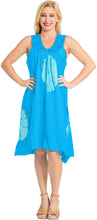 Cargar imagen en el visor de la galería, LA LEELA Women's Summer Loose Vacation House Wear Swing Dresses B_Blue P04558