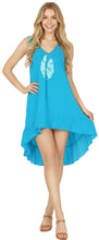 Cargar imagen en el visor de la galería, LA LEELA Women's Summer Loose Vacation House Wear Swing Dresses B_Blue P04558