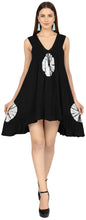 Load image into Gallery viewer, LA LEELA Women's Summer Loose Vacation House Wear Swing Dresses Black P04559