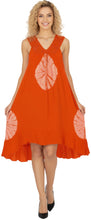 Cargar imagen en el visor de la galería, LA LEELA Women's Summer Loose Vacation House Wear Swing Dresses L_ORANGE P04562