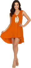 Cargar imagen en el visor de la galería, LA LEELA Women's Summer Loose Vacation House Wear Swing Dresses ORANGE P04563