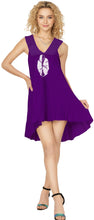 Cargar imagen en el visor de la galería, LA LEELA Women's Summer Loose Vacation House Wear Swing Dresses PURPLE P04567