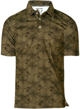 Load image into Gallery viewer, Brown Allover Hibiscus Floral Golf Polo Mens Shirt P04647