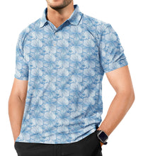 Load image into Gallery viewer, HAPPY BAY Mens Hawaiian T-Shirts Blue Hibiscus P04653