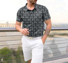 Load image into Gallery viewer, Gray Allover Pineapple Golf Polo Mens Shirt P04656