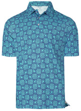 Load image into Gallery viewer, Royal Blue Allover Hibiscus Floral Golf Polo Mens Shirt P04673