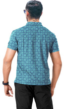 Load image into Gallery viewer, Royal Blue Allover Hibiscus Floral Golf Polo Mens Shirt P04673