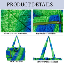 Load image into Gallery viewer, LA LEELA Women's Summer Water Resistant Pool Tote Bag with Matching Beachwear Holiday Sarong Wrap One Size Camouflage Bright Blue P04698