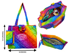 Cargar imagen en el visor de la galería, Multicolor Rainbow abstract Print Hawaiian Style Beach Bag With Beach Wrap and Scrunchy For Women P04700