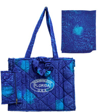 Load image into Gallery viewer, Beach Pool Tote Bag + Purse + Beach Wrap Dark Blue P04703