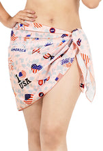 Load image into Gallery viewer, LA LEELA Summer Beach US Flag Stars Stripes Red P04895
