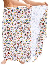 Cargar imagen en el visor de la galería, LA LEELA Men's Pareo Holiday Summer LGBTQ Sarong White Pride Celebration P05085