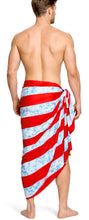 Load image into Gallery viewer, Men's Patriotic American Flag Sarong Swim Trunk P05241