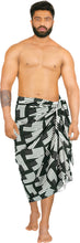 Load image into Gallery viewer, Men's Patriotic American Flag Sarong Swim Trunk Black P05254