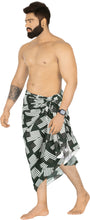 Load image into Gallery viewer, Men's Patriotic American Flag Sarong Swim Trunk Black P05254