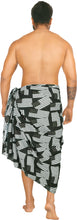 Load image into Gallery viewer, Men's Patriotic American Flag Sarong Swim Trunk Black P05254