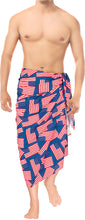Load image into Gallery viewer, Men's Patriotic American Flag Sarong Swim Trunk Red Blue P05255