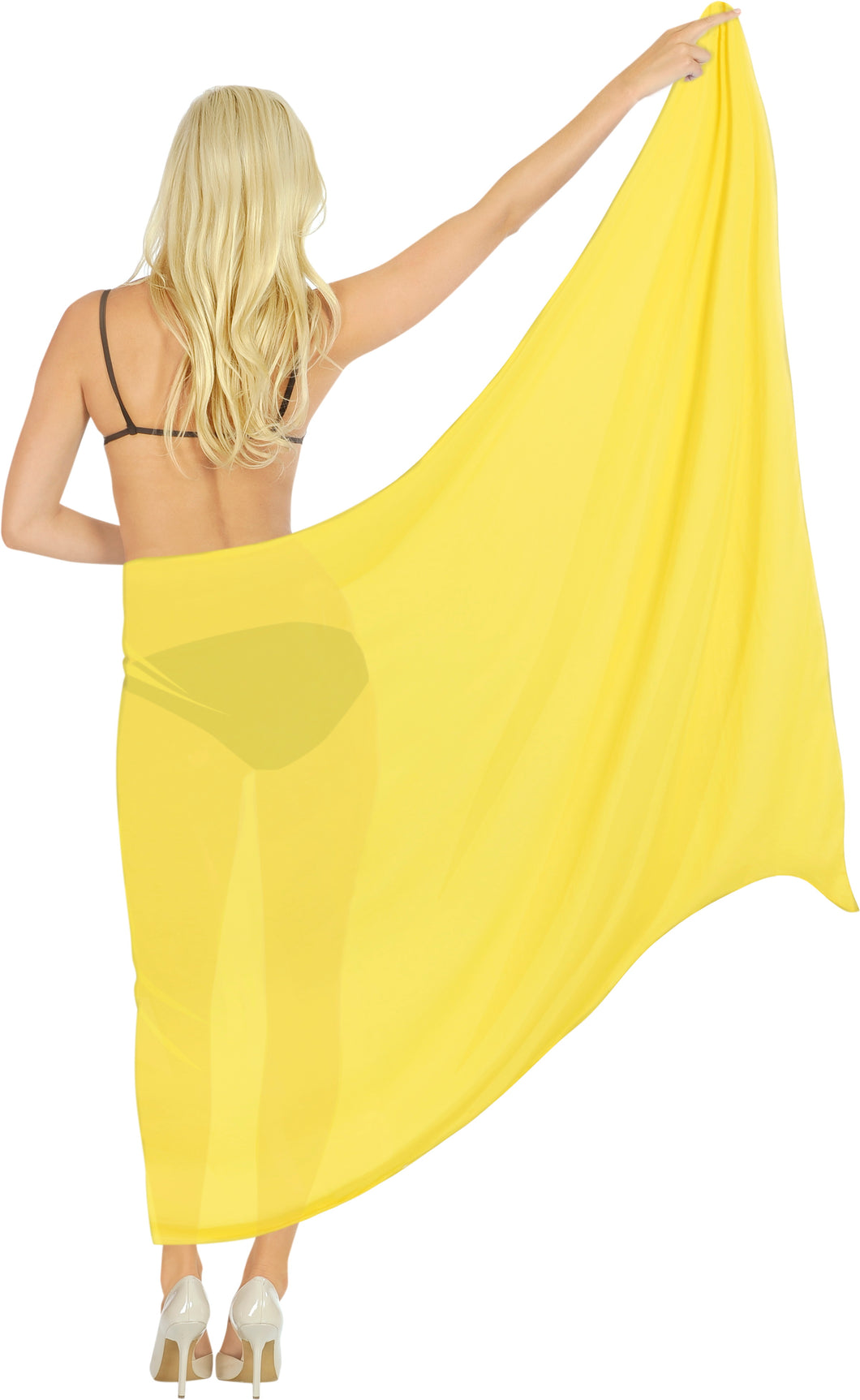 La Leela Women's Bikini Beach Wrap Hawaiian Sarong Swimming Suit Bathing Pareo Beachwear Dress Cover up Long Yellow Solid P05797 La Leela Women's Bikini Beach Wrap Hawaiian Sarong Swimming Suit Bathing Pareo Beachwear Dress Cover up Long Yellow Solid P05797