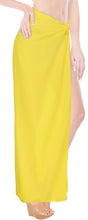 Load image into Gallery viewer, La Leela Women's Bikini Beach Wrap Hawaiian Sarong Swimming Suit Bathing Pareo Beachwear Dress Cover up Long Yellow Solid P05797