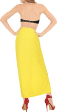 Load image into Gallery viewer, La Leela Women's Bikini Beach Wrap Hawaiian Sarong Swimming Suit Bathing Pareo Beachwear Dress Cover up Long Yellow Solid P05797