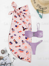 Load image into Gallery viewer, LA LEELA Women's 4th July USA Patriotic US Flag Peach Red P06204