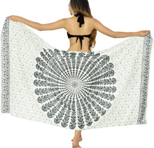Load image into Gallery viewer, White Mandala Non-Sheer Mandala Print Beach Wrap For Women P06230