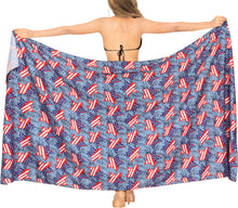 Load image into Gallery viewer, LA LEELA Women's 4th July USA Patriotic US Flag Blue P06281