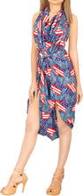 Load image into Gallery viewer, LA LEELA Women's 4th July USA Patriotic US Flag Blue P06281