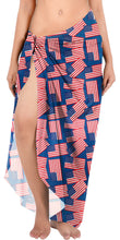 Load image into Gallery viewer, LA LEELA Women's Long Beach Wrap Beach Swimsuit Cover Up American Flag Sarong P06322