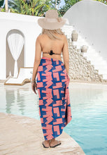 Load image into Gallery viewer, LA LEELA Women's Long Beach Wrap Beach Swimsuit Cover Up American Flag Sarong P06322