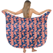 Load image into Gallery viewer, LA LEELA Women's Long Beach Wrap Beach Swimsuit Cover Up American Flag Sarong P06322