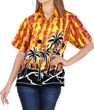 Load image into Gallery viewer, HAPPY BAY Womens Beach Hawaiian Red Landscape Red P06879