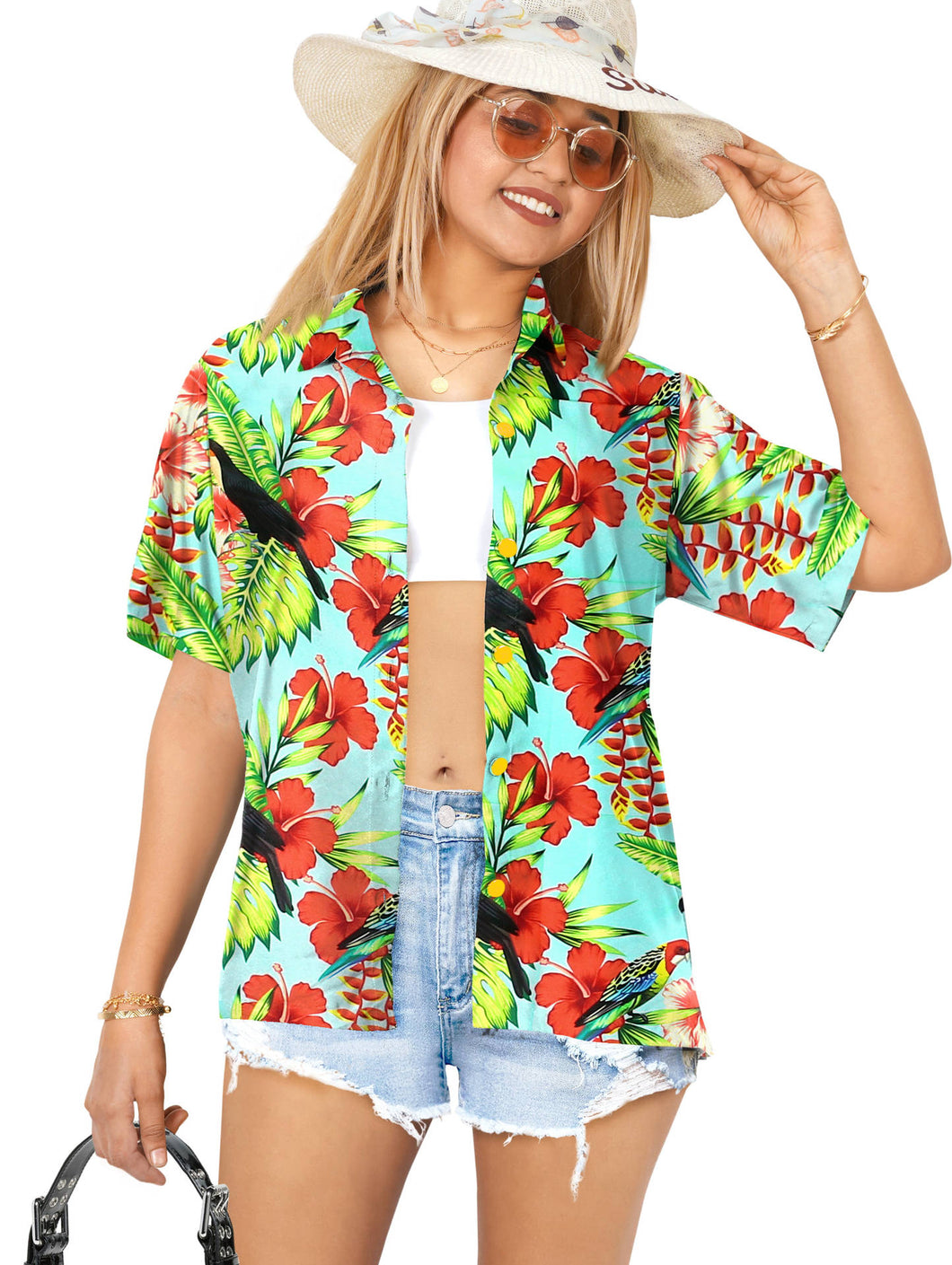 Hawaiian Floral Print Shirt / Blouse for Women
