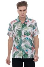 Load image into Gallery viewer, HAPPY BAY Mens Hawaiian Shirts Green Leaves P07218