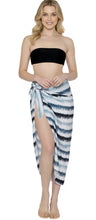 Cargar imagen en el visor de la galería, LA LEELA Women's Beachwear Sarong Gray Stripe P07228