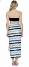 Cargar imagen en el visor de la galería, LA LEELA Women's Beachwear Sarong Gray Stripe P07228