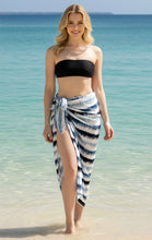 Cargar imagen en el visor de la galería, LA LEELA Women's Beachwear Sarong Gray Stripe P07228