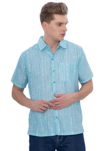 Cargar imagen en el visor de la galería, HAPPY BAY Mens Hawaiian Shirts Green Stripes P07592