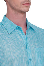 Cargar imagen en el visor de la galería, HAPPY BAY Mens Hawaiian Shirts Green Stripes P07592