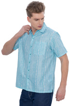 Cargar imagen en el visor de la galería, HAPPY BAY Mens Hawaiian Shirts Green Stripes P07592