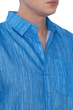 Load image into Gallery viewer, HAPPY BAY Mens Hawaiian Shirts Blue Stripes P07593