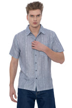 Load image into Gallery viewer, HAPPY BAY Mens Hawaiian Shirts Grey Stripes P07594